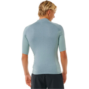 2024 Rip Curl Mnner Dawn Patrol Performance UPF Kurzarm-Lycraweste 14BMRV - Mineral Blue